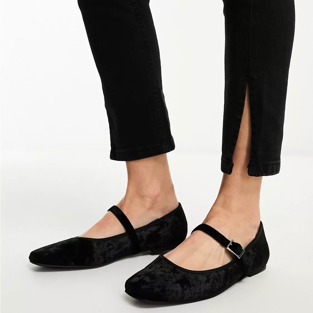 ASOS Black Velvet Flats